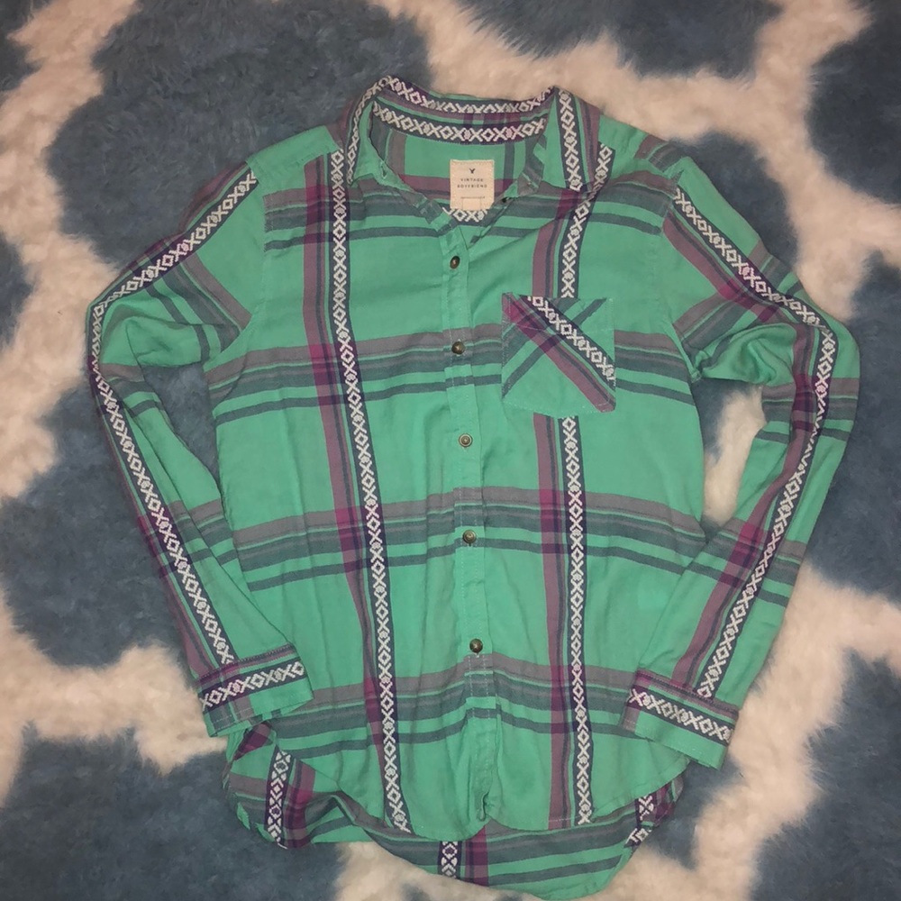 American Eagle Vintage Boyfriend Flannel Size S